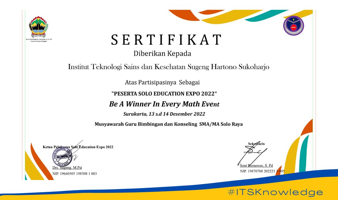 ITSK Sugeng Hartono Ikuti Solo Education Expo  2022 “Be A Winner in Every Math Event”