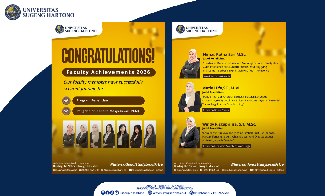 Dosen Universitas Sugeng Hartono Penerima Hibah Penelitian 2026